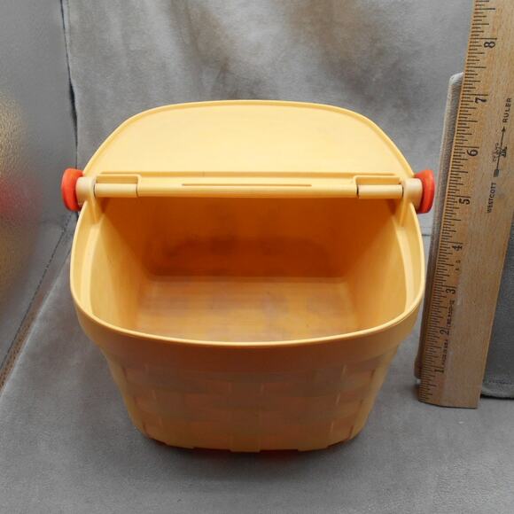 Fisher Price 1989 Pack-A-Picnic Tan Picnic BASKET w/Red Handle 2109 Fun w/Food - Picture 5 of 8